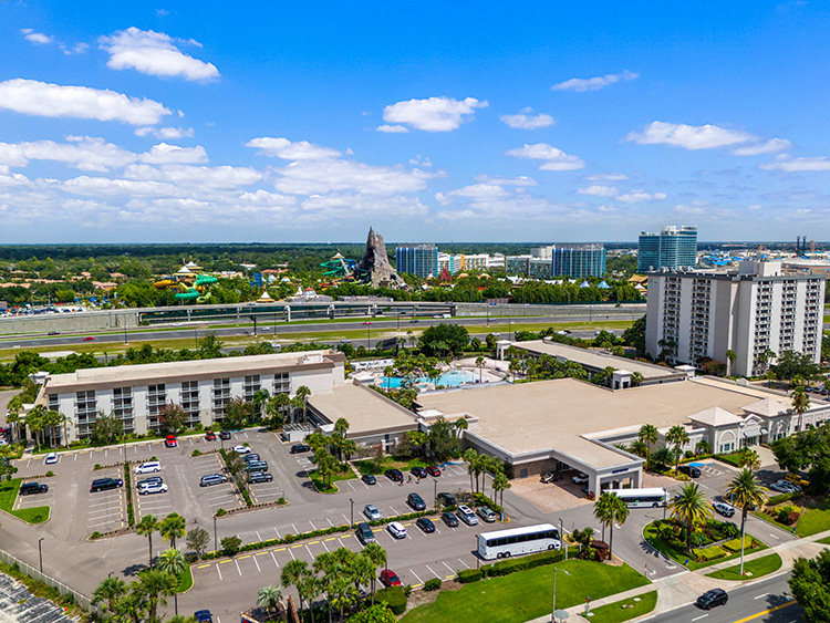 Aerial view of the newly re-named Wyndham I-Drive Avanti Resort & Conference Center